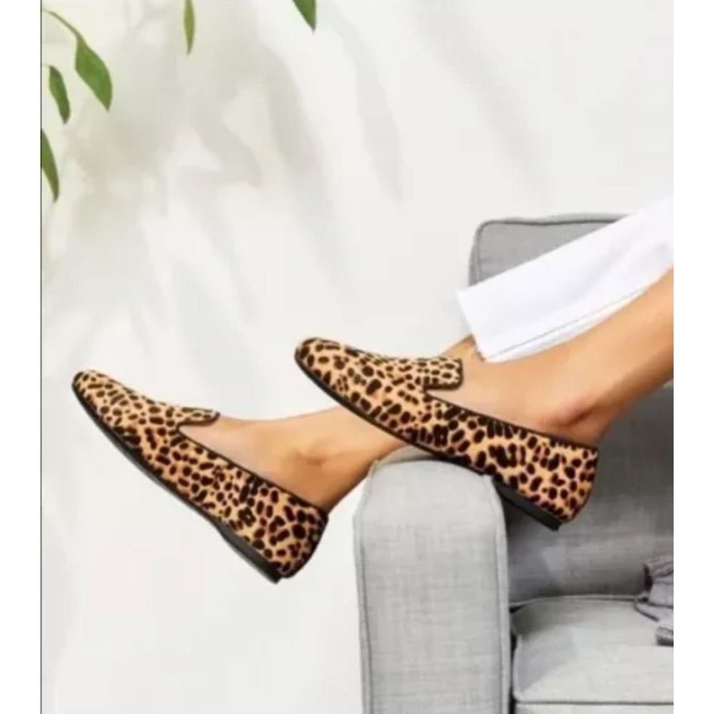Birdies Shoes Size 7‎ The Starling Cheetah Pattern Calf Hair Loafer Flats